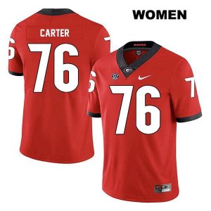 Women's Georgia Bulldogs NCAA #76 Michail Carter Nike Stitched Red Legend Authentic College Football Jersey UTX3154AW